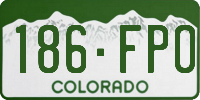 CO license plate 186FPO