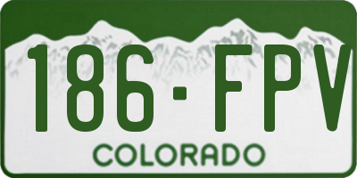 CO license plate 186FPV