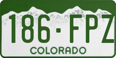 CO license plate 186FPZ