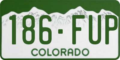 CO license plate 186FUP