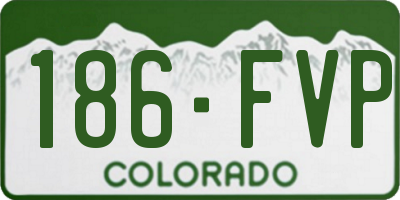 CO license plate 186FVP