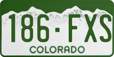 CO license plate 186FXS
