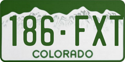 CO license plate 186FXT