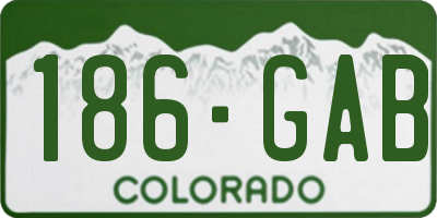 CO license plate 186GAB