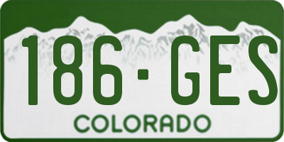 CO license plate 186GES