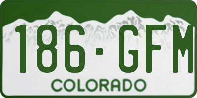 CO license plate 186GFM