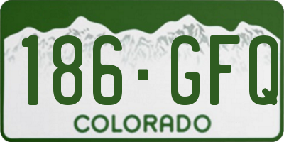CO license plate 186GFQ