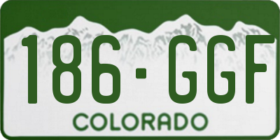 CO license plate 186GGF
