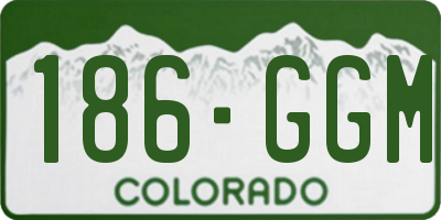CO license plate 186GGM