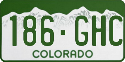 CO license plate 186GHC