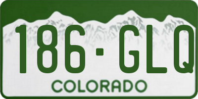 CO license plate 186GLQ