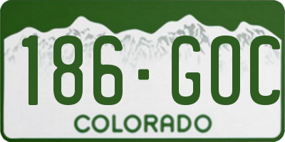 CO license plate 186GOC