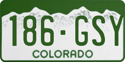 CO license plate 186GSY