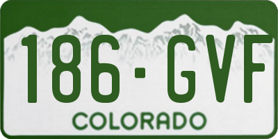 CO license plate 186GVF