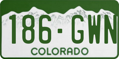CO license plate 186GWN