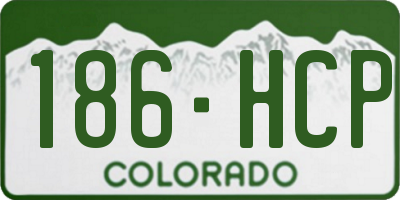 CO license plate 186HCP