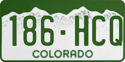 CO license plate 186HCQ