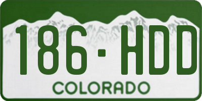 CO license plate 186HDD