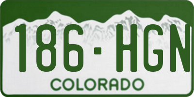 CO license plate 186HGN
