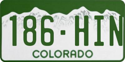 CO license plate 186HIN