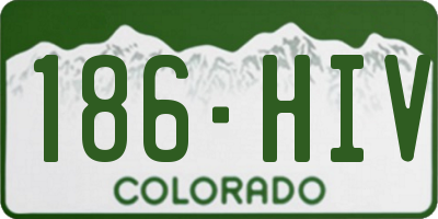 CO license plate 186HIV