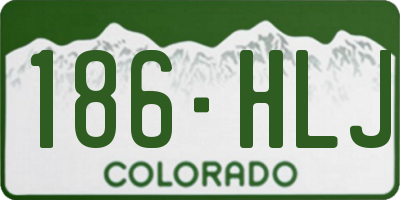 CO license plate 186HLJ