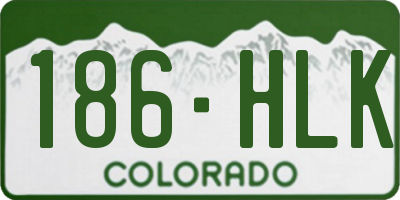 CO license plate 186HLK