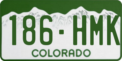 CO license plate 186HMK