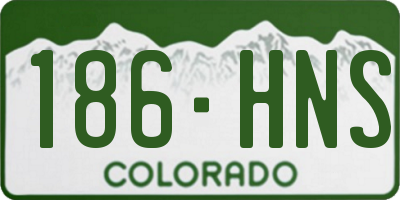 CO license plate 186HNS
