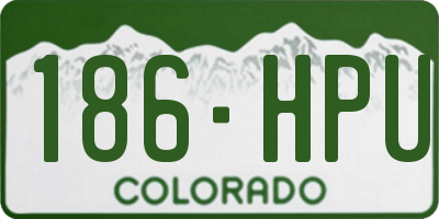CO license plate 186HPU