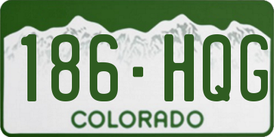 CO license plate 186HQG