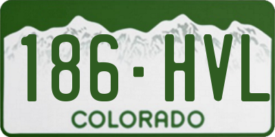 CO license plate 186HVL