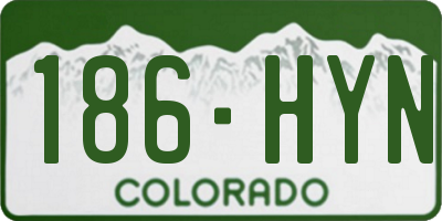 CO license plate 186HYN