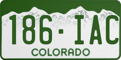 CO license plate 186IAC