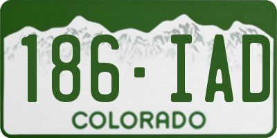 CO license plate 186IAD