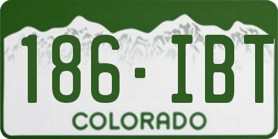CO license plate 186IBT