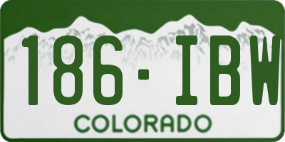 CO license plate 186IBW