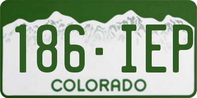 CO license plate 186IEP