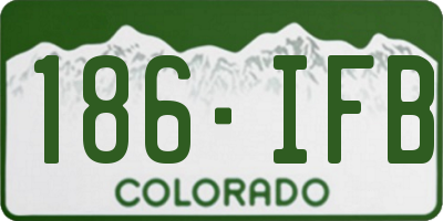 CO license plate 186IFB