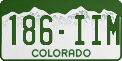 CO license plate 186IIM