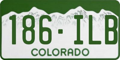 CO license plate 186ILB