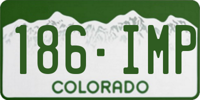 CO license plate 186IMP