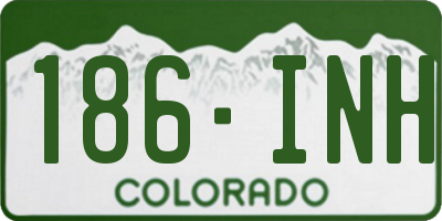 CO license plate 186INH