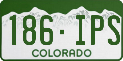 CO license plate 186IPS