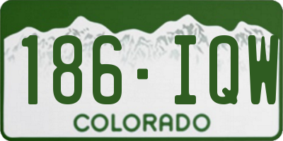 CO license plate 186IQW
