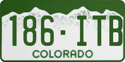 CO license plate 186ITB