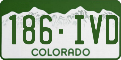 CO license plate 186IVD