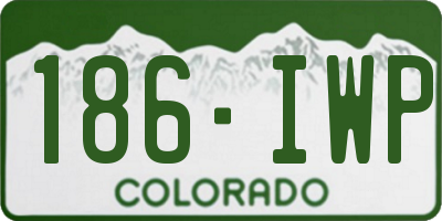 CO license plate 186IWP