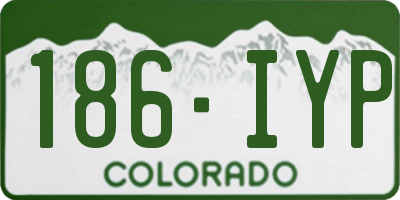 CO license plate 186IYP