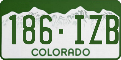 CO license plate 186IZB